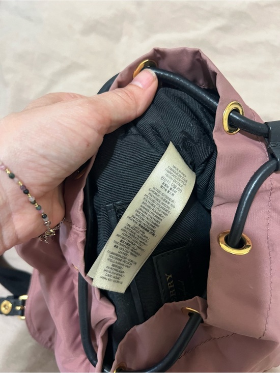 Burberry Dusty Mauve Nylon Backpack with Black Trim & Gold Hardware main image 2